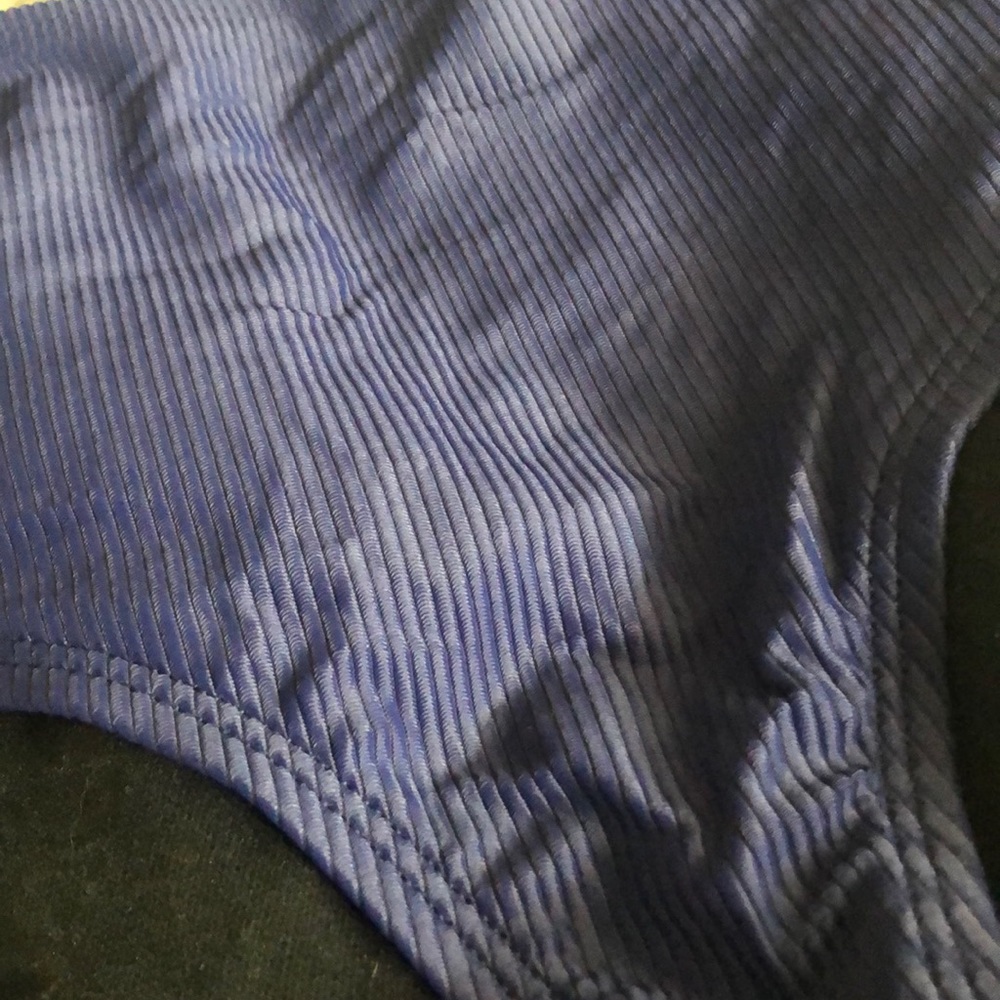 One Shoulder High Waisted Ribbed Bikini - Picture 4 of 6